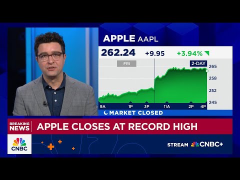 Apple closes at record high after strong iPhone 17 sales report