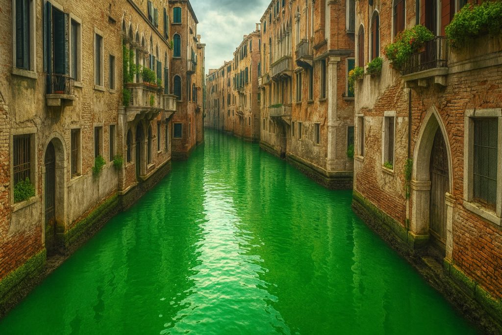 Greta Thunberg Banned from Venice After Grand Canal Turns Bright Green in Climate Protest