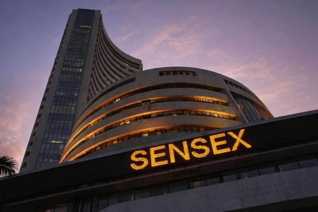 India stock market today: Sensex rises 480 points, Nifty tops 25,700 on tariff relief; IDFC First Bank dives