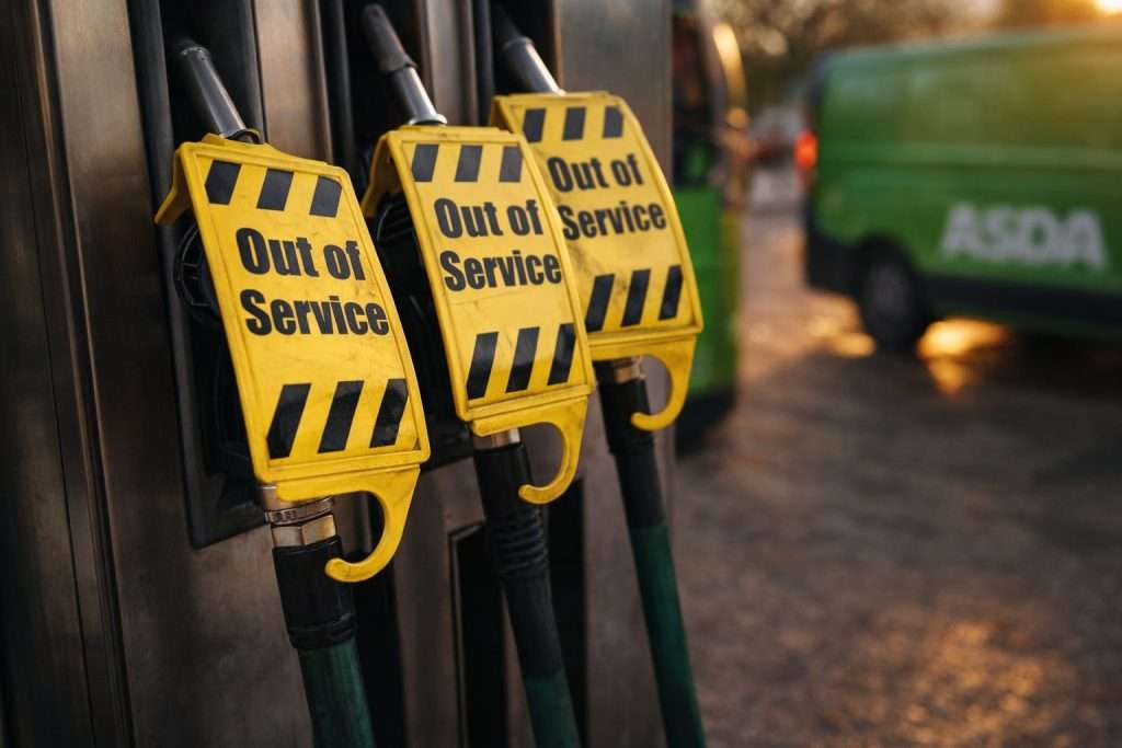 Asda warns of temporary petrol pump shortages as UK fuel prices break 150p amid Iran war