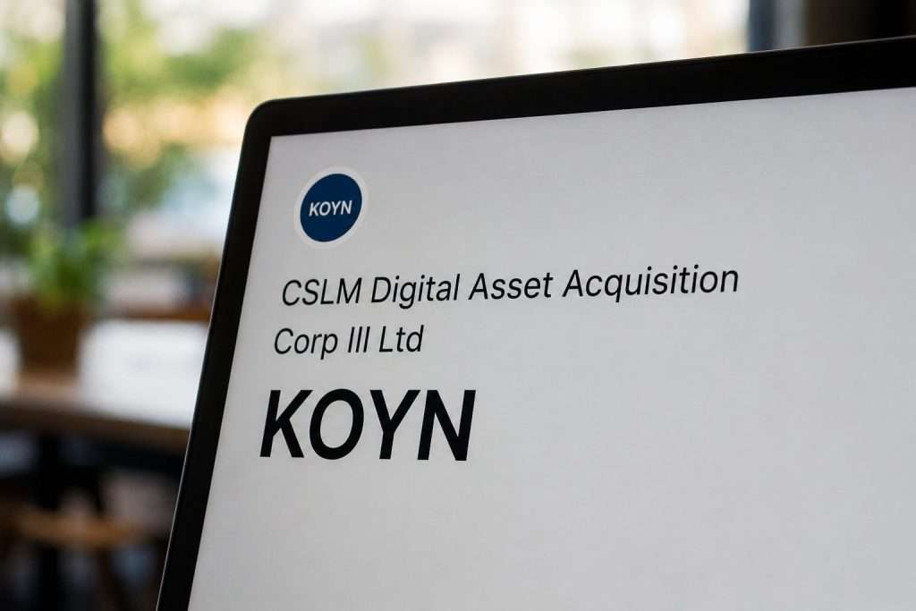 CSLM Digital Acquisition Holds at $10; What Traders Are Watching on KOYN